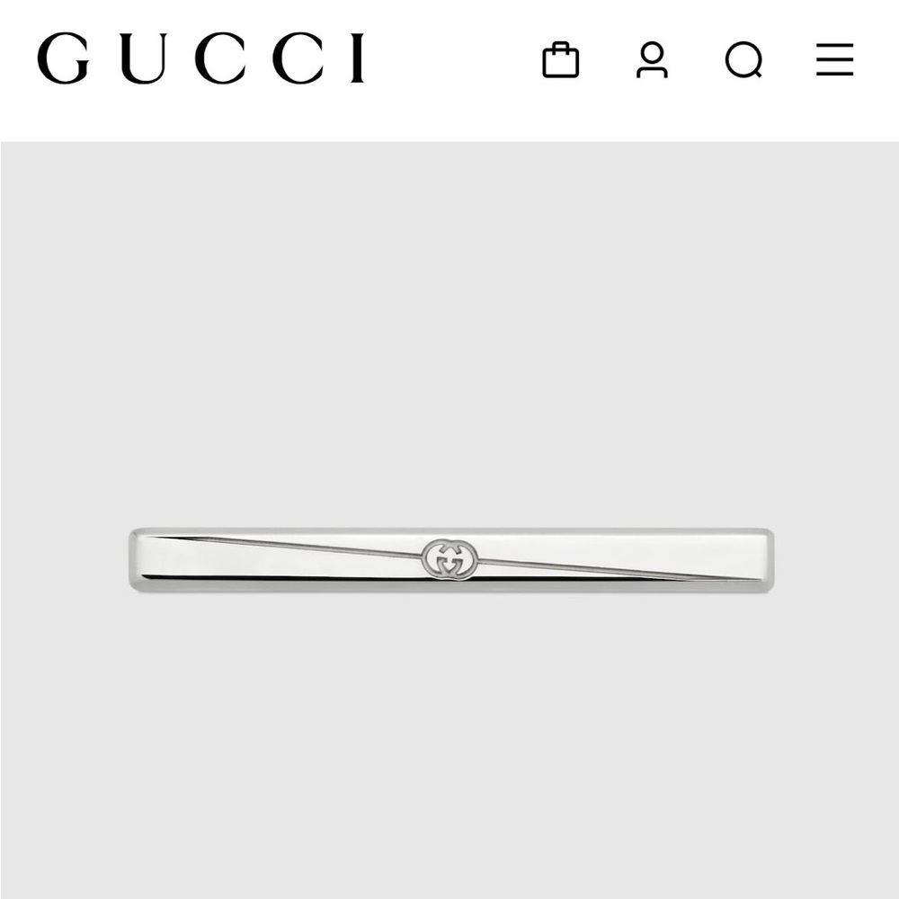 Gucci diagonal tie bar